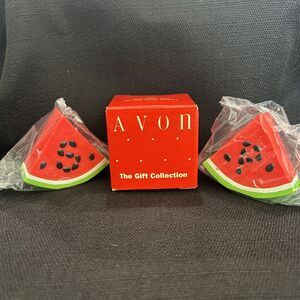 NEW Salt & Pepper Shakers Avon Watermelons W/ Original Box Slice Gift Collection